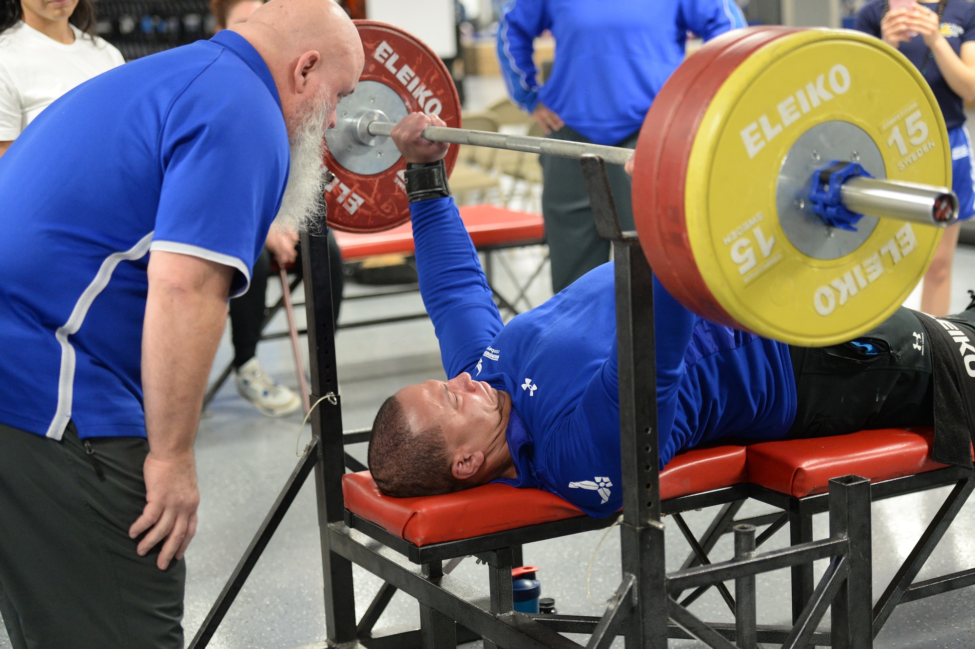 MSgt Ryan Hines trains for powerlifting at the United States Air Force Academy in Colorado Springs. Hines and others from Team Air Force participated in a week-long training camp in early June in preparation for the 2025 DoD Warrior Games to be held in July. DoD Warrior Games, hosted by U.S. Army Training & Doctrine Command, brings together nearly 200 military service members to compete in adaptive sports as part of their recovery journeys. The 2025 games will be held from July 18 through 26th at Colorado College.