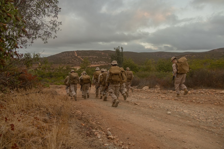 U.S. Marines from across the Marine Corps’ communications field take off at the start of the inaugural Thunderstruck Communications Competition