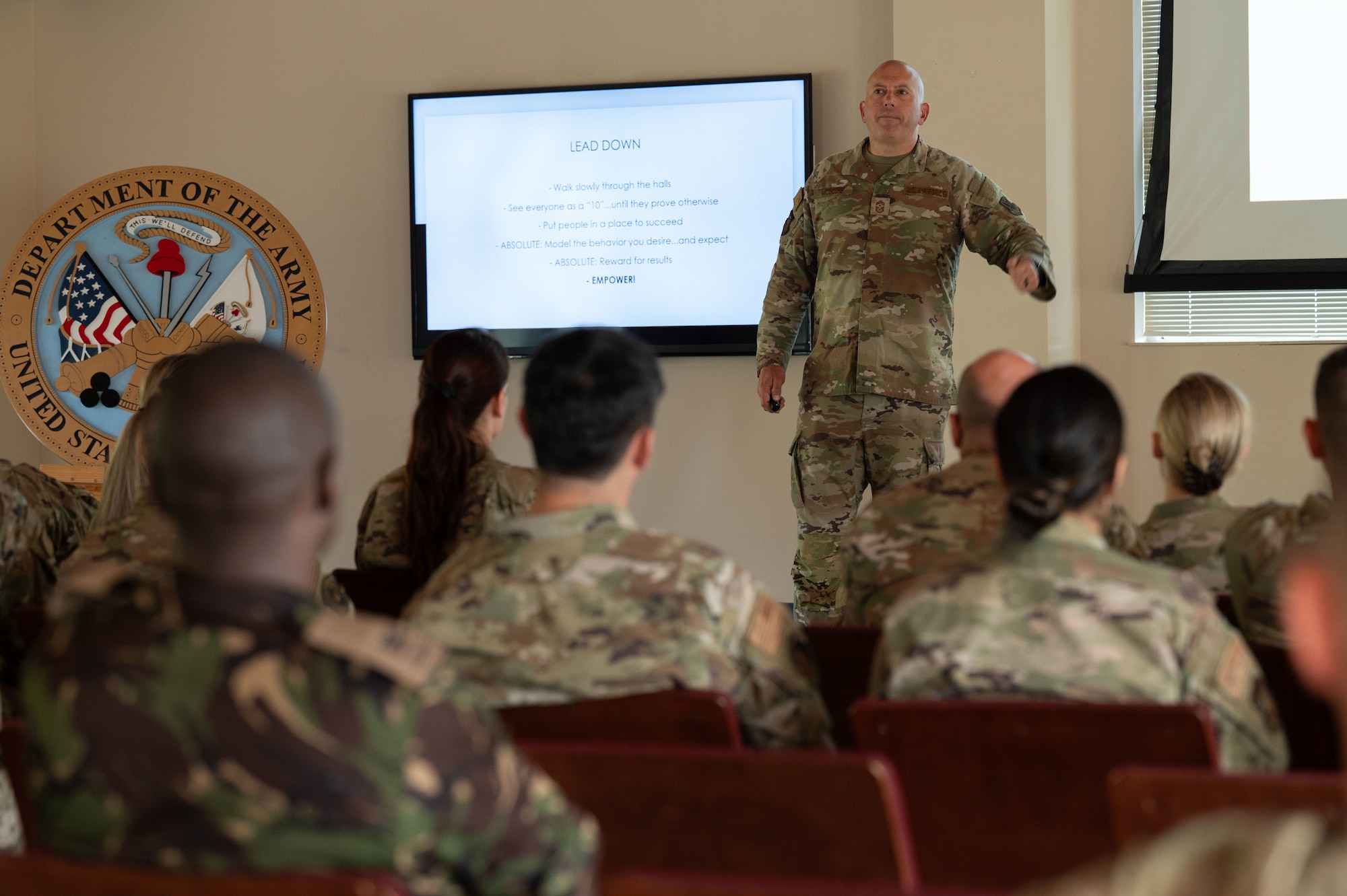 Airman gives a presentation.