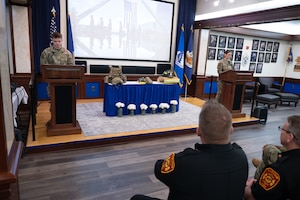 Image of airmen at a podium