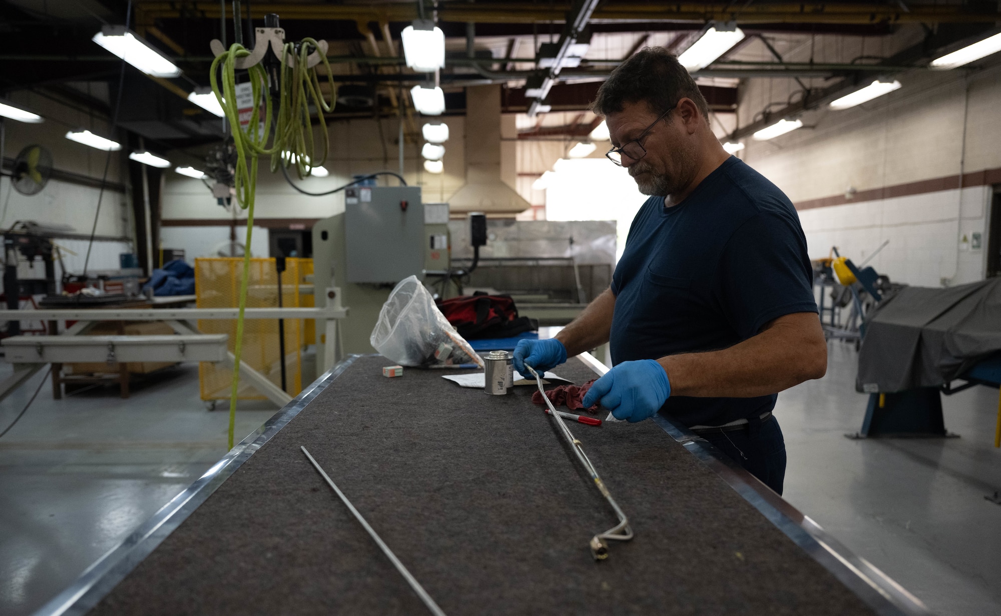 A maintainer from the 47th Maintenance Directorate (MXD) begins to work on an aircraft component parts at Laughlin Air Force Base, Texas, Sept. 10, 2025.  The 47th Flying Training Wing MXD utilize reverse engineering and additive manufacturing to reproduce obsolete components, keeping trainer aircrafts on the flight line operational. (U.S. Air Force photo by Airman 1st Class Darryl Keith.)