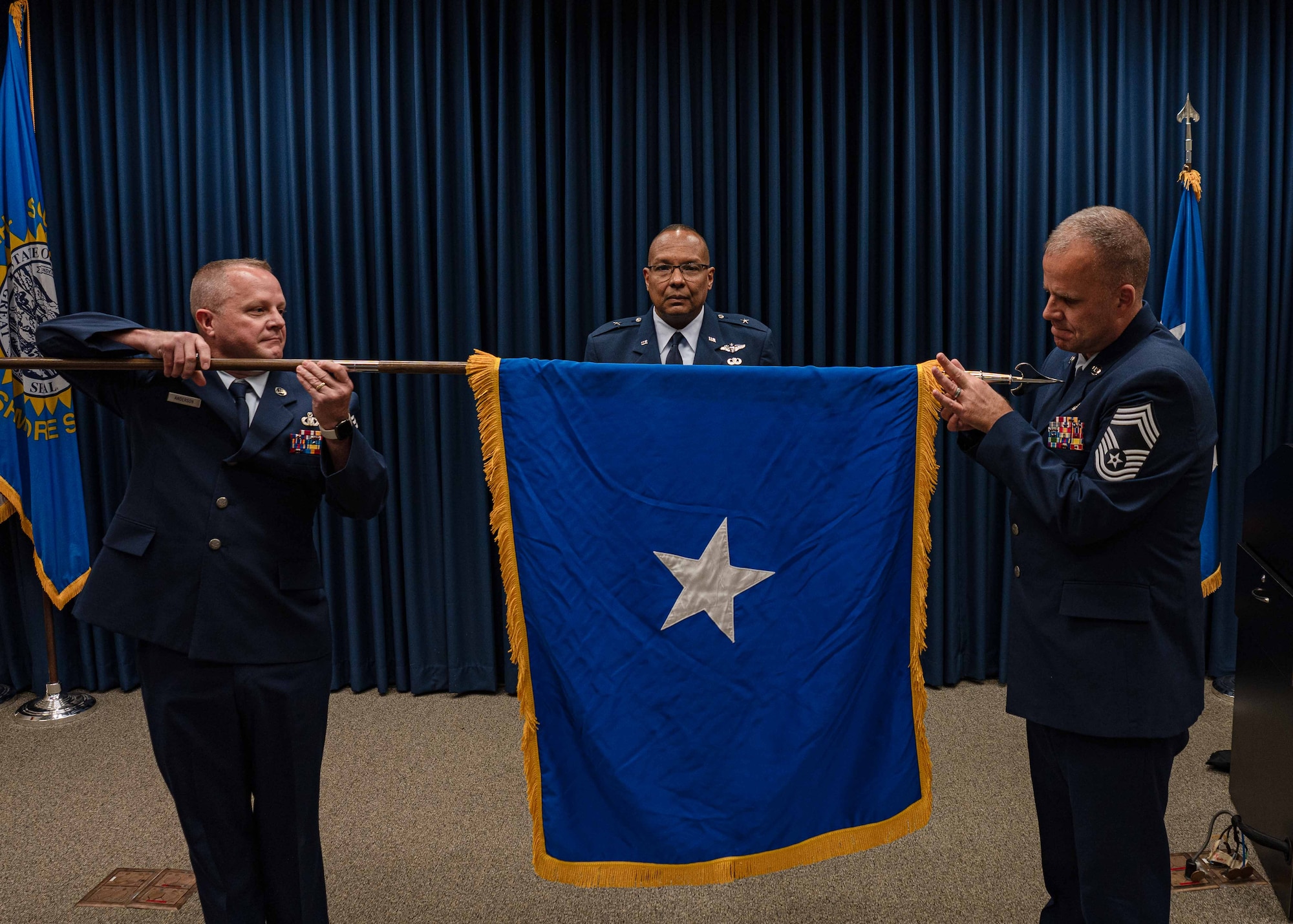 The ceremony marked Colón-DeJesús’ promotion to brigadier general and recognized his continued service as the Chief of Staff for the South Dakota Air National Guard.