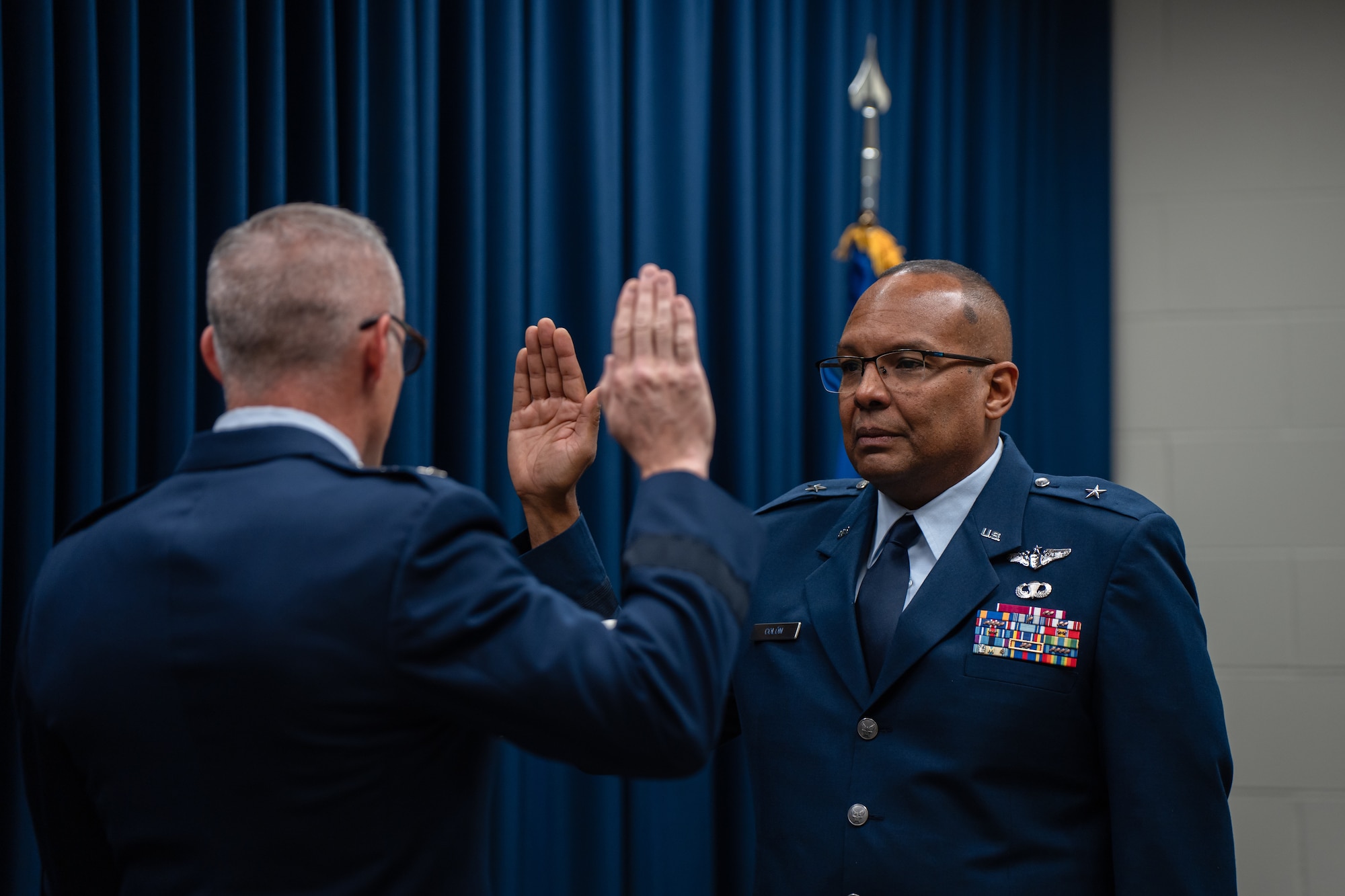 The ceremony marked Colón-DeJesús’ promotion to brigadier general and recognized his continued service as the Chief of Staff for the South Dakota Air National Guard.
