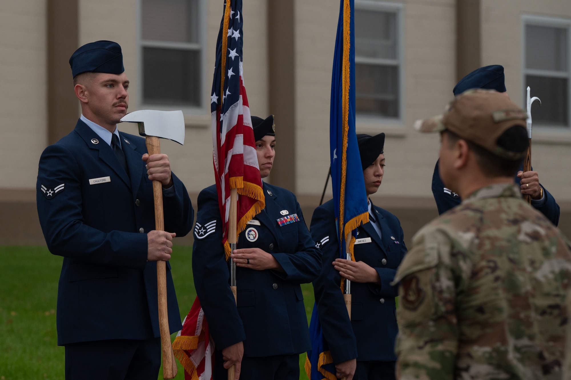 Airmen from the Eielson Air Force Base Honor Guard present the colors during the 24th annual 9/11 Remembrance Ceremony at Eielson Air Force Base, Alaska, Sept. 11, 2025.