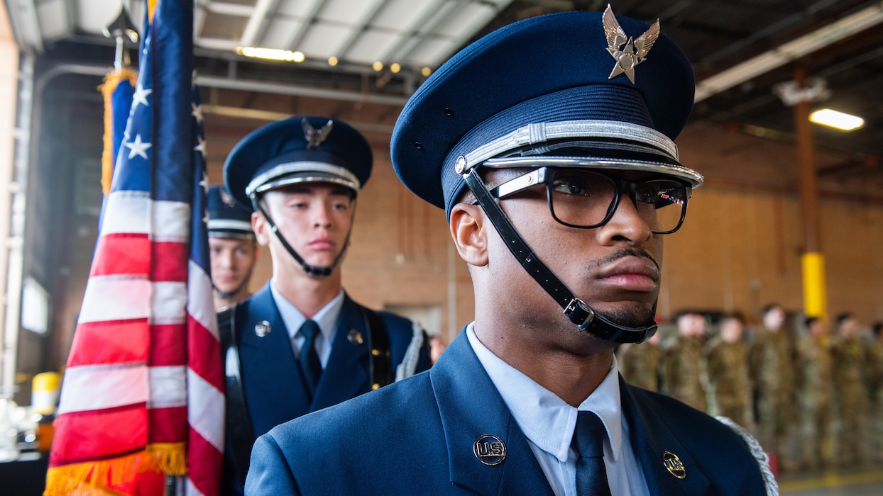 Honor guard standby to present the colors