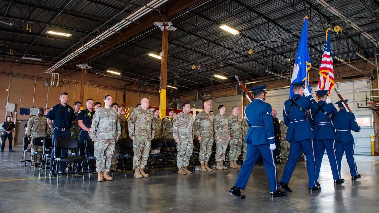 Honor guard present the colors