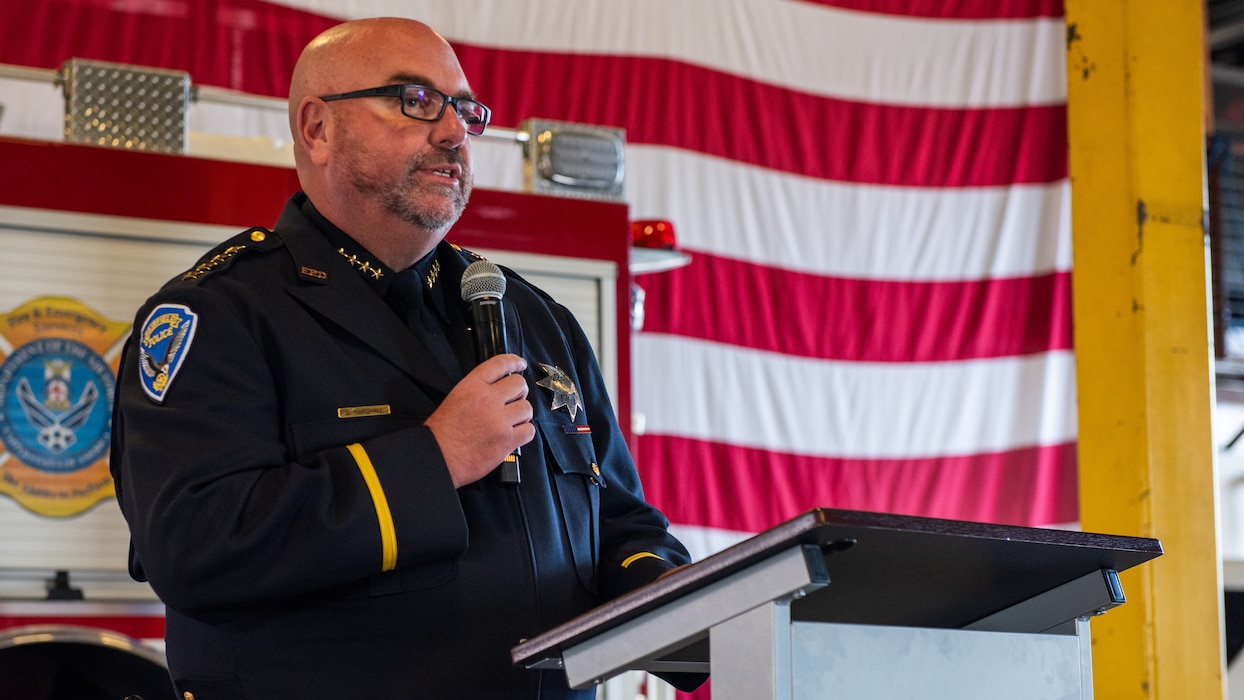 Fairfield police chief delivers remarks during ceremony