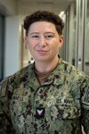 Hospital Corpsman Second Class Krista Brownell, an Aerospace Medical Technician and native of Palatka, Florida, serves on the Readiness Team aboard Naval Health Clinic Cherry Point.  She and the other members of the team ensure the medical readiness and eligibility of over 1000 service members across six Marine Corps Air Station Cherry Point units.  
“The most rewarding aspect of my work here is contributing to the mission and to the lives of others. A kind word, and genuine interaction can go a very long way,” said Brownell.