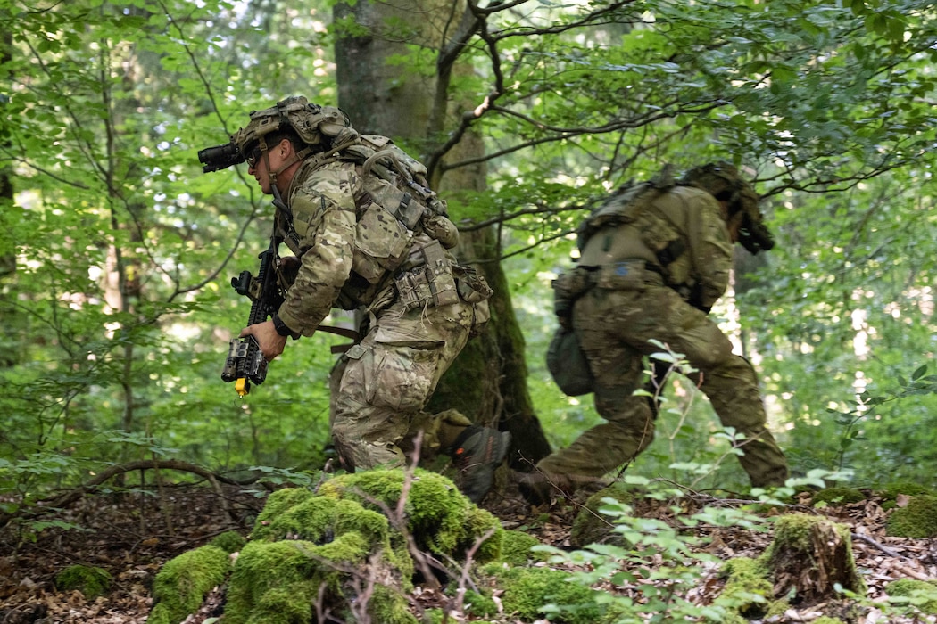 Airmen in woods