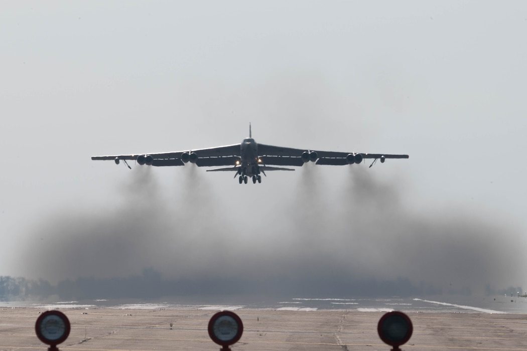 B-52 taking off