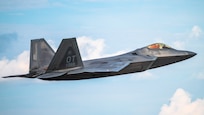 F-22 flying