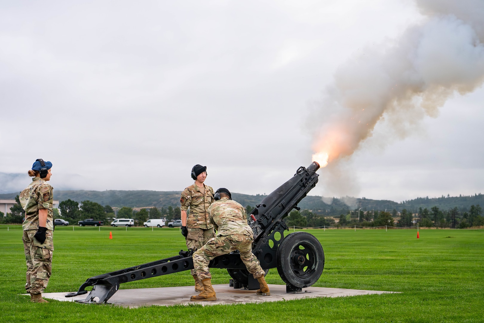 Cadets firing cannon