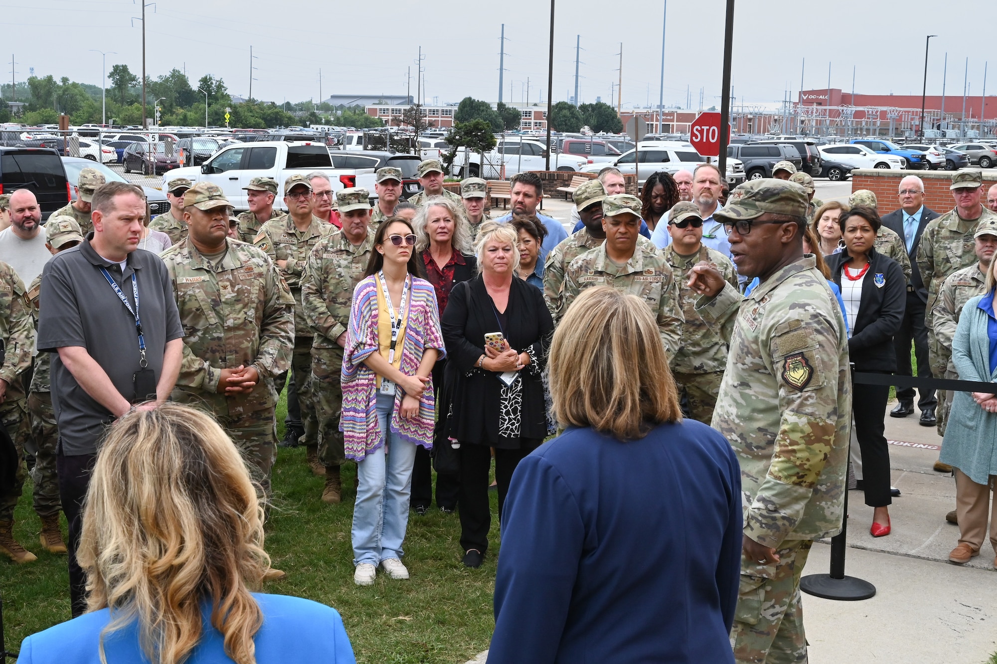Military leadership burying a time capsule.