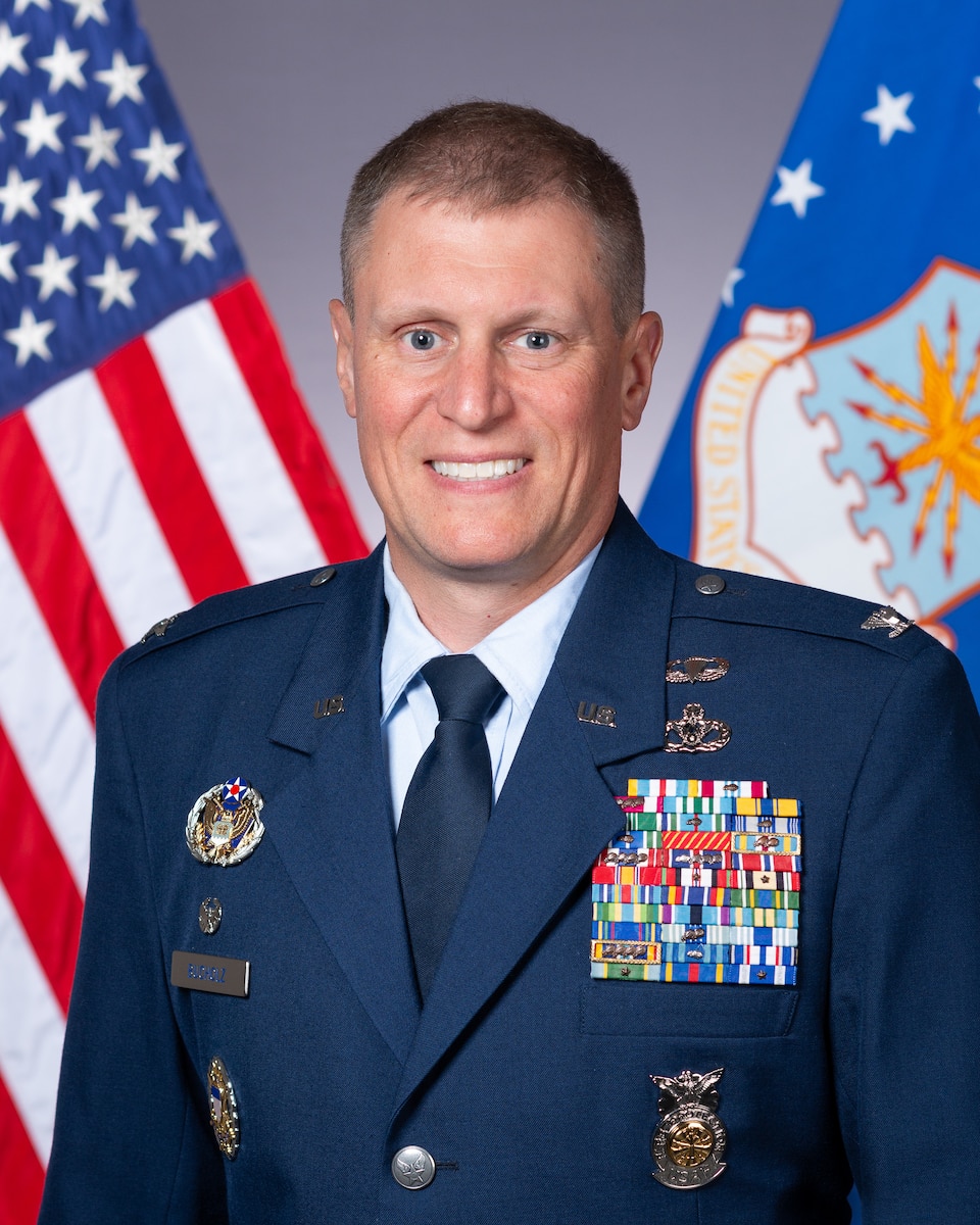 Col. Bradly P. Bucholz is the Commander of the 412th Civil Engineer Group and Base Civil Engineer at Edwards AFB, California.