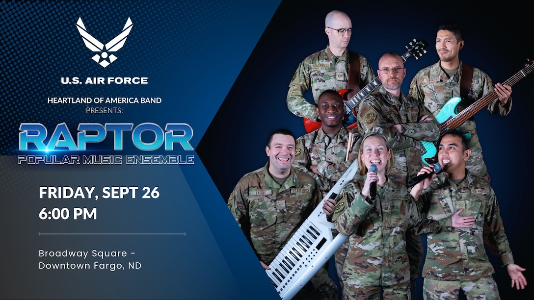 Poster for Raptor's performance in Downtown Fargo