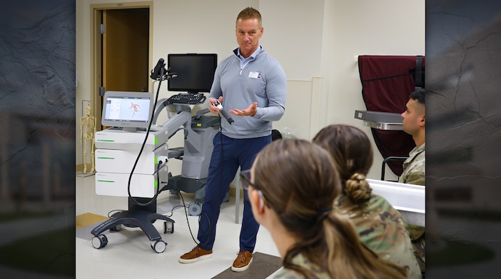 FORT RILEY, Kansas -- Irwin Army Community Hospital recently acquired the DUOLITH SD1 shockwave therapy system, a state-of-the-art medical device that expands treatment options for musculoskeletal injuries common among Soldiers and families.

The hospital’s supply team first submitted the request in May 2024, but the process required more than 12 months of coordination, funding, and procurement to bring the device on post.

“This is a great opportunity for Soldiers and families,” said Dr. Scott Saxe, IACH podiatrist, “as this is an emerging technology in regenerative medicine and sports medicine that is not readily available across healthcare. Now you would have to travel to Kansas City to have this done, so this will save on travel and wait times for care for our Fort Riley community.”

Shockwave therapy uses sound waves focused on areas of pain or injury. It stimulates new blood flow, promotes healing, and reduces pain — all without surgery or downtime, said Saxe. . .