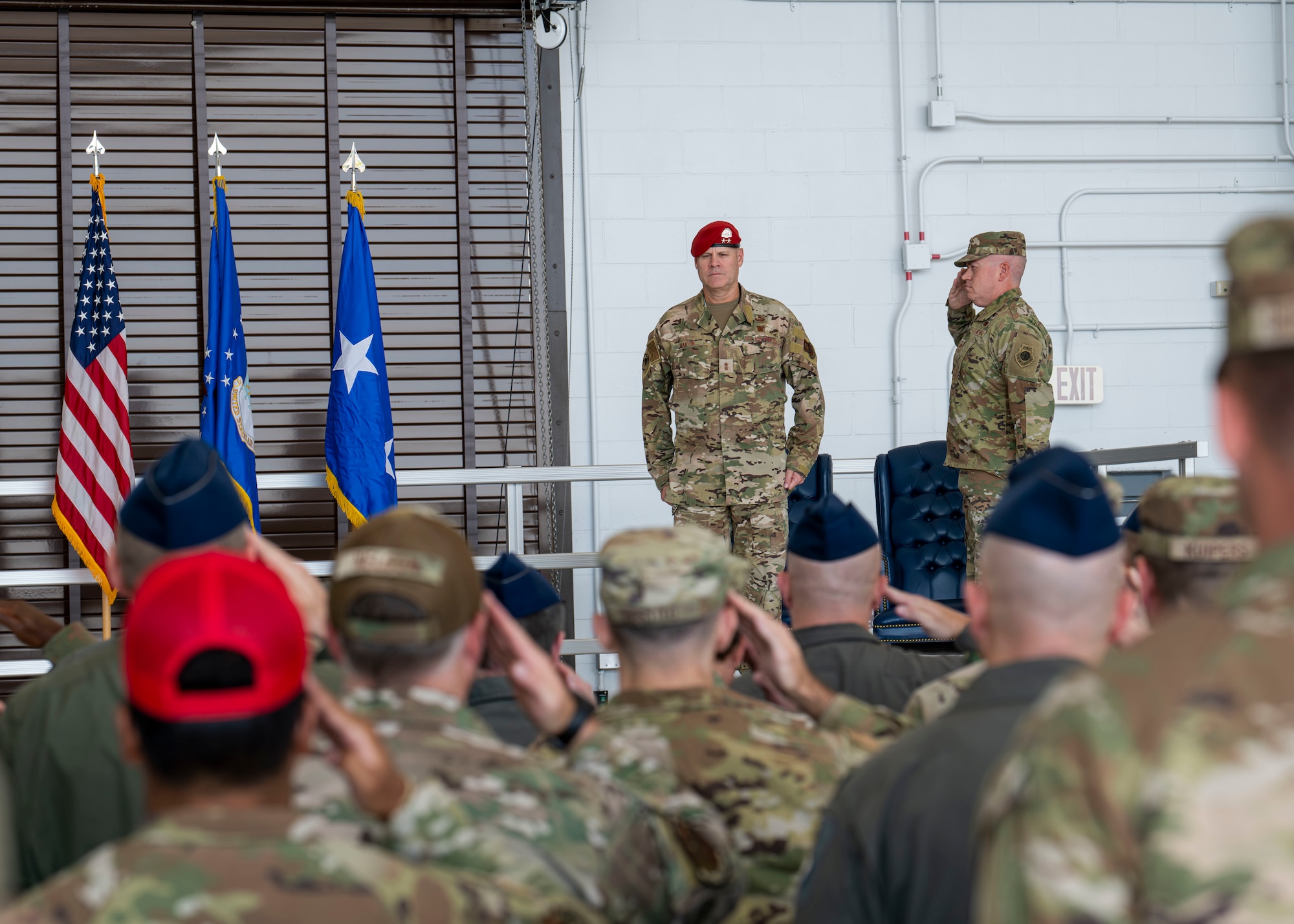 U.S. Air Force Maj. Gen. Michael Martin, AFSOC deputy commander, presides over the stand-up and assumption of command ceremony for the 31st Air Task Force at Hurlburt Field, Florida, Sept. 12, 2025.