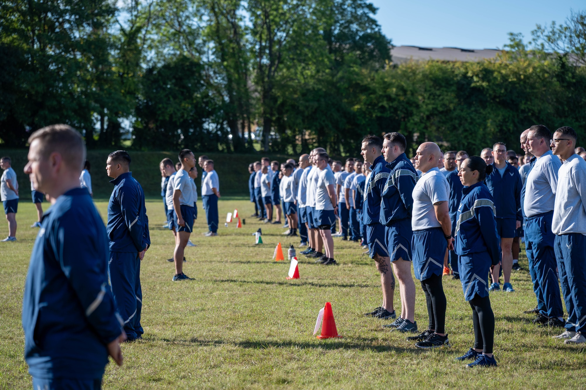 Airmen stand in formation during Pathfinder Day