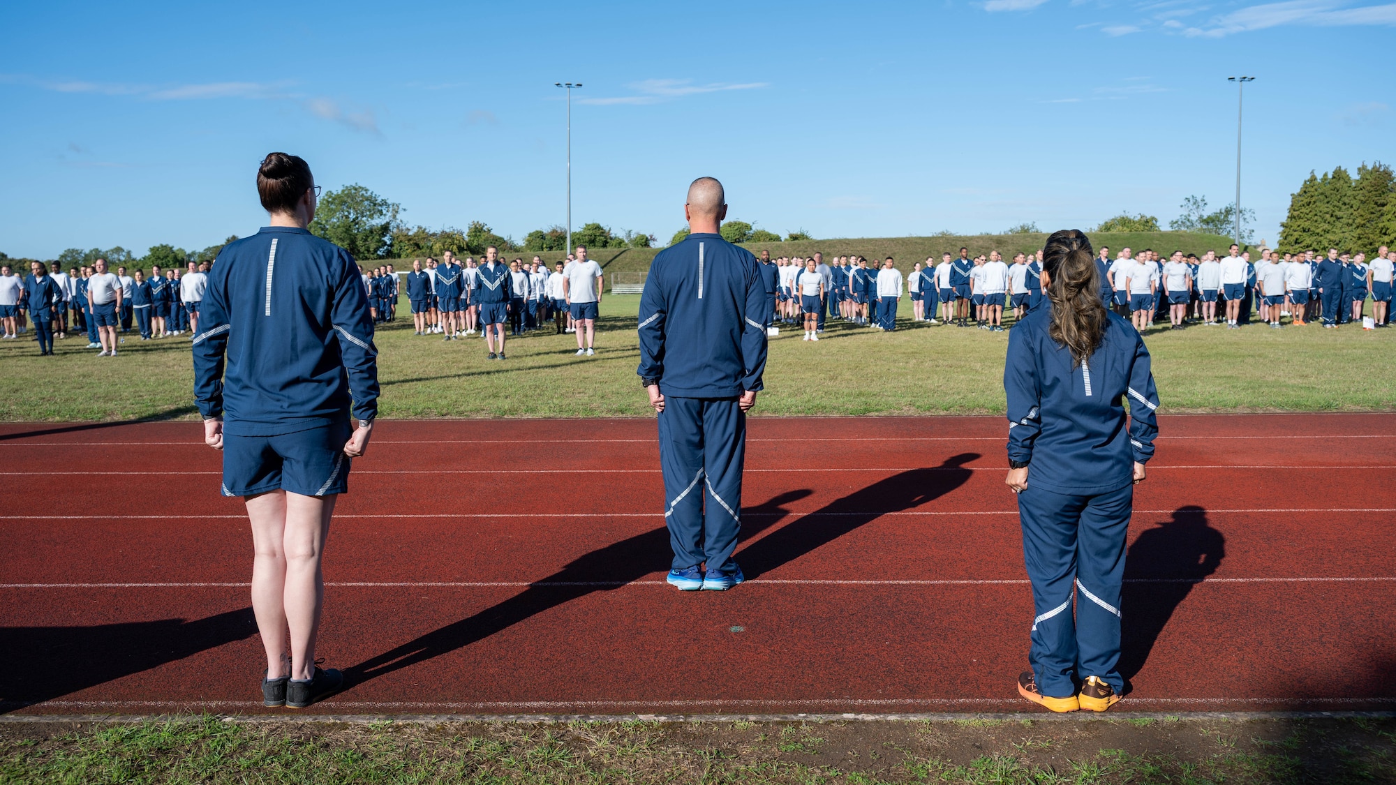 Leaders face a wing formation during Pathfinder Day