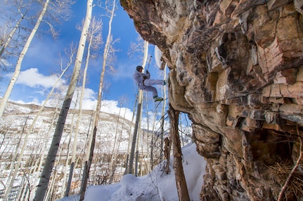Soldier Rappelling