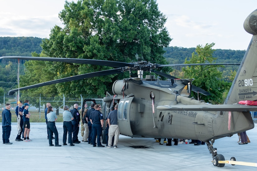 Fort Indiantown Gap hosted more than 120 first responders from communities near the installation for a helicopter emergency orientation Sept. 11, 2025, at Army Aviation Support Facility No. 1 and Muir Army Heliport. (Pennsylvania National Guard photo by Wayne V. Hall)
