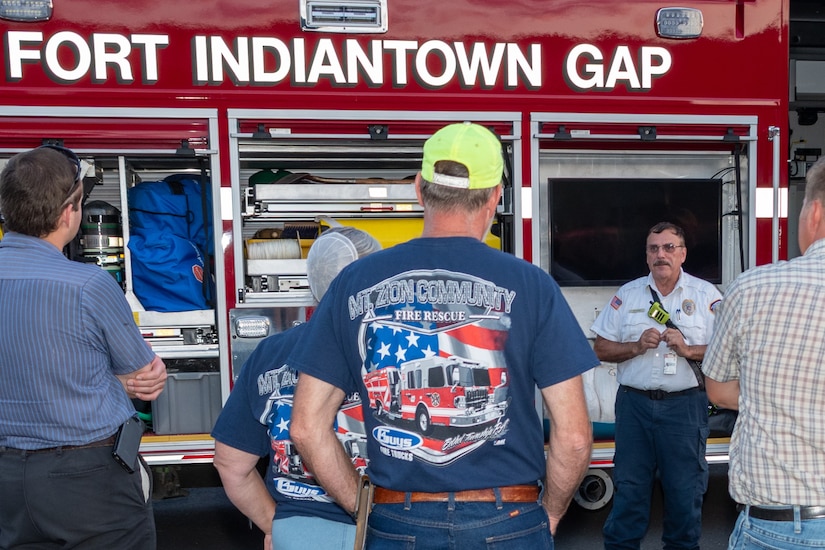 Fort Indiantown Gap hosted more than 120 first responders from communities near the installation for a helicopter emergency orientation Sept. 11, 2025, at Army Aviation Support Facility No. 1 and Muir Army Heliport. (Pennsylvania National Guard photo by Wayne V. Hall)