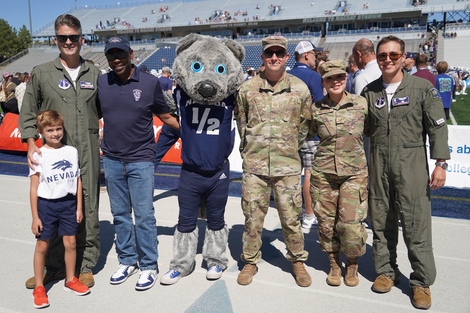 The Nevada football team held three separate honors for active members of the Air Guard and their families during the second home game of the season against Middle Tennessee State, including retired Maj. Gen Ondra Berry, former adjutant general.
