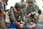 Kansas Army National Guard Soldiers conduct medical training with Soldiers from the Republic of Armenia during Exercise Eagle Partner 2025 in August. Eagle Partner 2025, which aims to enhance interoperability for international peacekeeping missions, exchange best practices in control and communication, and improve the readiness of the Armenian Armed Forces' peacekeeping unit, is a U.S. Army Europe and Africa training event involving Soldiers from USAREUR-AF, the Kansas National Guard, and the Ministry of Defense for the Republic of Armenia.