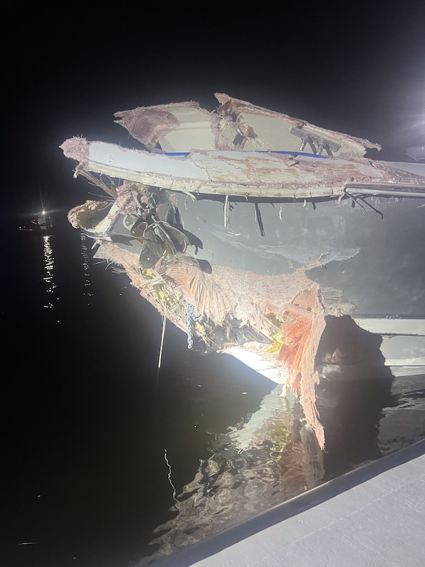 Coast Guard Station Fort Myers Beach rescue crews saved seven boaters after a vessel allision near Fort Myers Beach, Sunday. (U.S. Coast Guard courtesy photo)