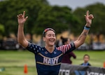 Photo caption #3 Navy Ensign Hannah Walz finishes first in the Women's Division for the second straight year at the 2025 Armed Forces Triathlon Championship in San Diego. (U.S. Armed Forces Sports phot by Mass Communications Specialist First Class Colby Mothershead - released)