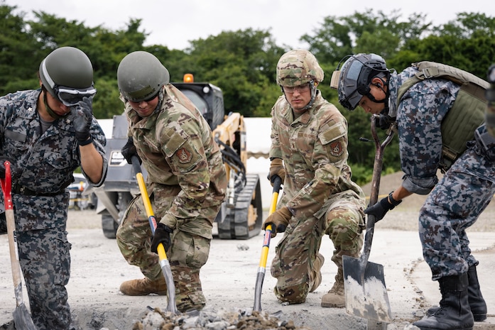 U.S. Air Force civil engineers from the 35th CES partnered with the Japan Air Self-Defense Force for a week-long bilateral exercise in July at Misawa and Chitose Air Bases.