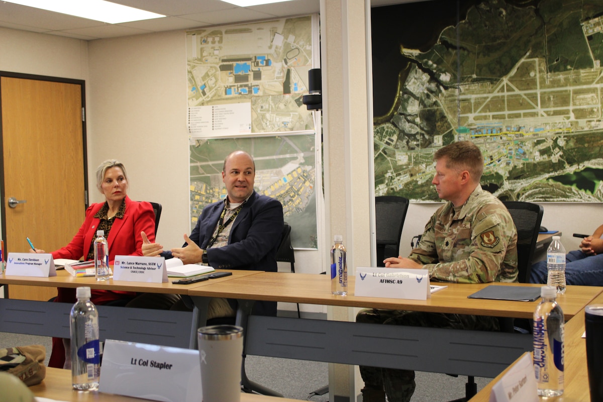 Airmen at table