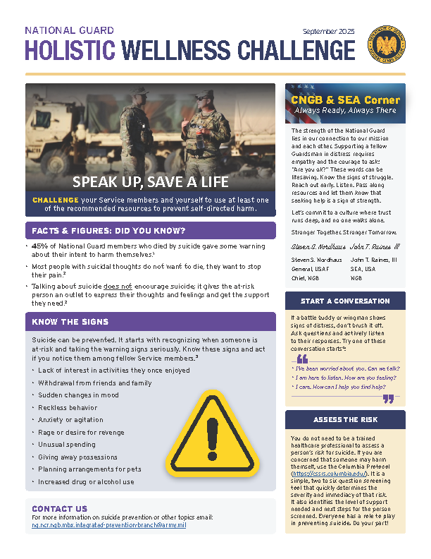 Holistic Wellness Challenge - Speak Up Save A Life