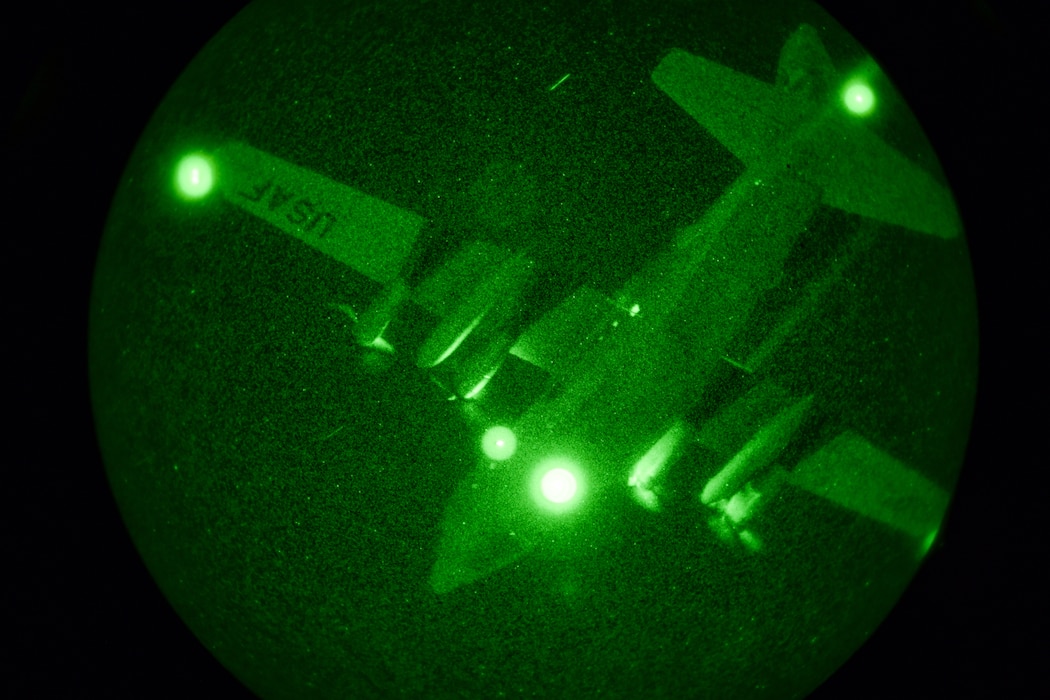 A 910th Airlift Wing aerial spray-modified C-130H Hercules aircraft disperses mosquito control product, Sept. 9, 2025, over the marsh areas of the Naval Weapons Station, Joint Base Charleston, South Carolina.