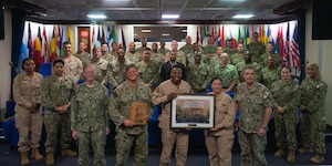 The Directorate of Logistics and Infrastructure, U.S. Naval Forces Central Command/U.S. Fifth Fleet, has been named the 2024 Logistics and Sustainment Team of the Year, earning the Admiral Stan Arthur Award for Logistics Excellence for the second consecutive year. (Official U.S. Navy Photo)