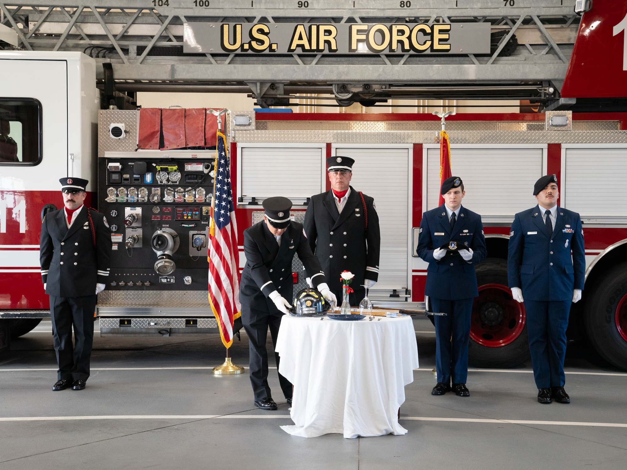 A group of first responders standing