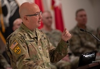 Col. Talmadge delivers remarks