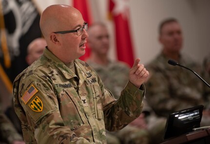 Col. Talmadge delivers remarks