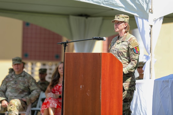 New 303rd Maneuver Enhancement Brigade commander takes charge, emphasizes welfare, readiness and physical fitness