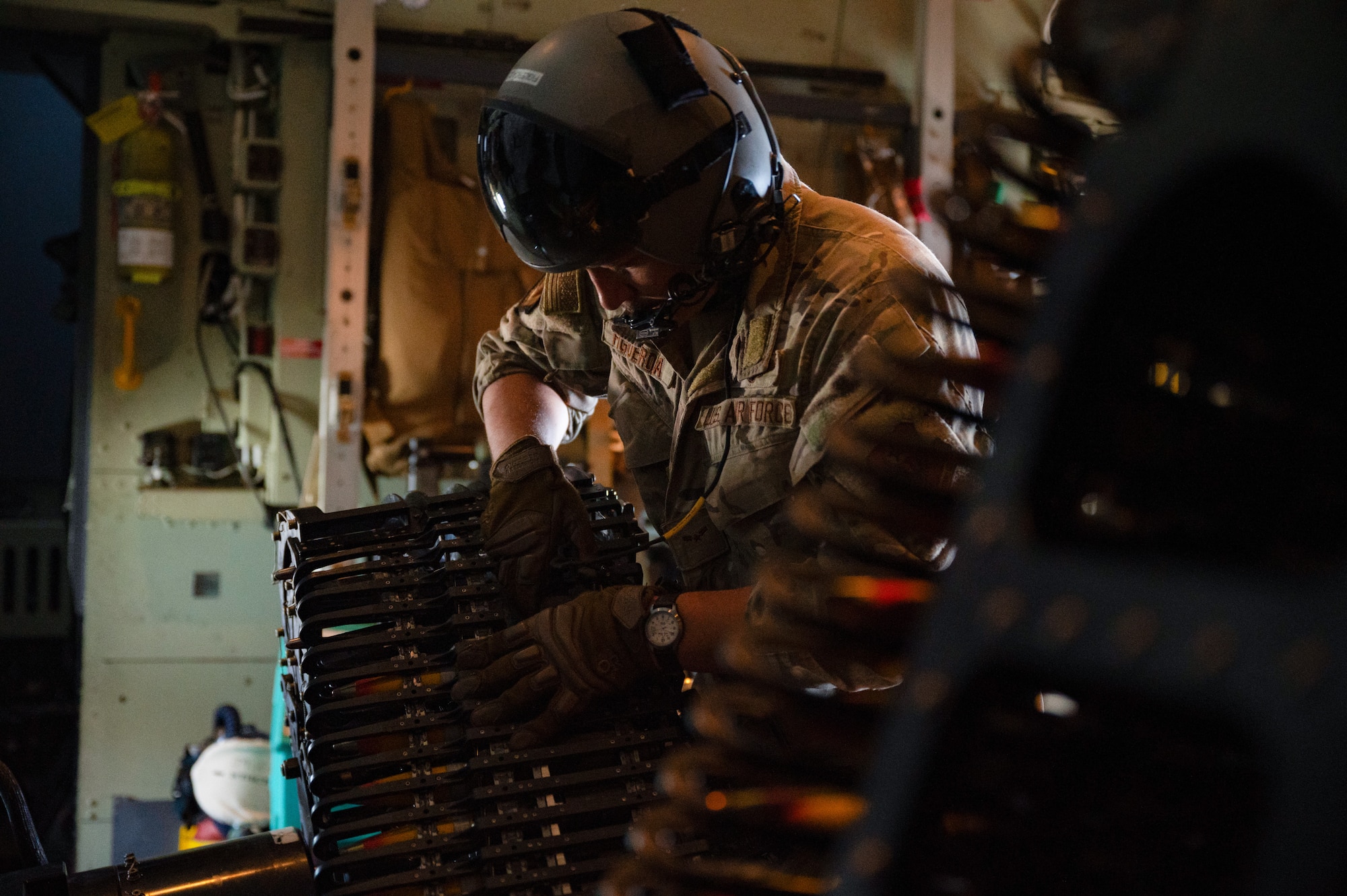 Airman loaded 30mm ammo onto the 30mm weapon