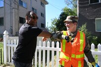 Brig. Gen. Leland D. Blanchard II, Commanding General (Interim) of the D.C. National Guard, and members of Task Force Beautification join Ward 8 residents, volunteers, and 8B06 Advisory Neighborhood Commission (ANC) members for a pop-up community clean-up in Washington, D.C., Sept. 13, 2025. The effort, led by ANC Commissioner Marcus “Mick” Hickman, marked the first time D.C. National Guard members worked alongside residents and elected officials in support of the D.C. Safe and Beautiful mission in providing critical support to the D.C. Metropolitan Police Department in ensuring the safety of all who live, work and visit the District. Many of the participating Guard members live and work in the District, strengthening their shared commitment to keeping local neighborhoods safe and clean.