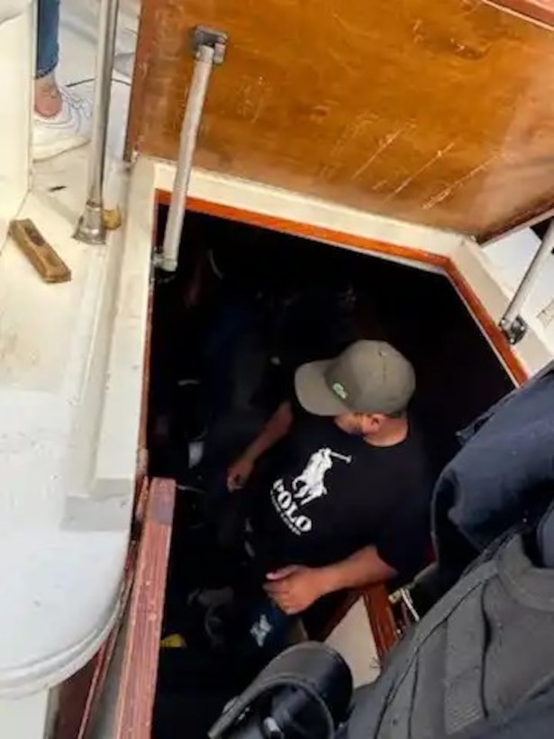 The crew of the Coast Guard Cutter David Duren (WPC 1156) interdicted 21 suspected aliens aboard a 30-foot vessel approximately 26 miles west of La Jolla, California, Sunday evening.