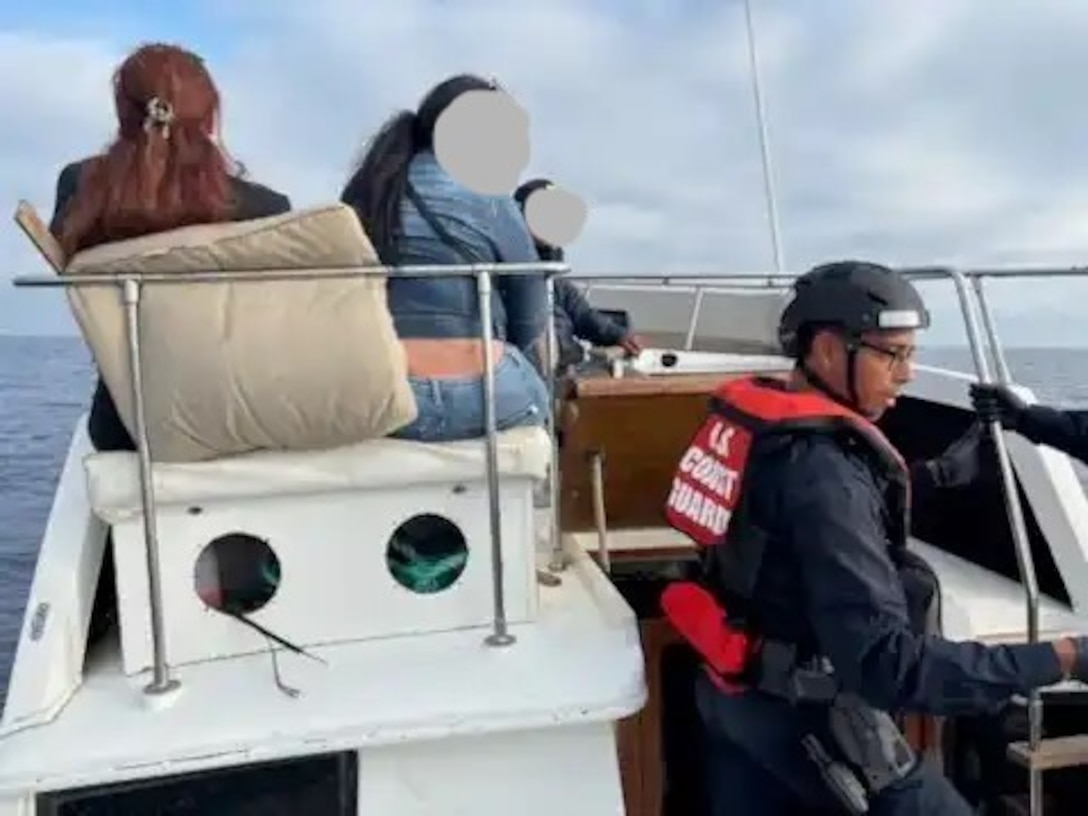 The crew of the Coast Guard Cutter David Duren (WPC 1156) interdicted 21 suspected aliens aboard a 30-foot vessel approximately 26 miles west of La Jolla, California, Sunday evening.