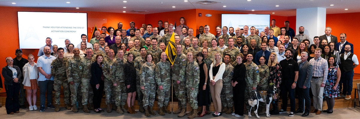 A group photo of the Airmen, Guardians, civilians and space professionals who support the newest Space System Command System Delta 81, after a ceremony on Sept. 9, 2025. (USAF Photo by Senior Airman William Pugh)
