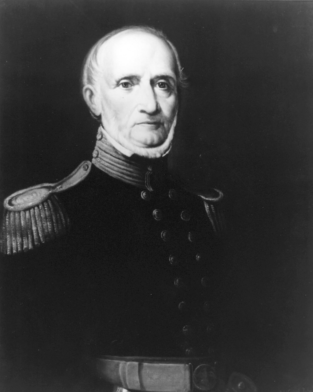 A portrait painting of a man in a military dress uniform is shown.