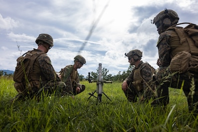 OITA, Japan (Sep. 13, 2025) — U.S. Marines with 12th Littoral Combat Team, 12th Marine Littoral Regiment, 3rd Marine Division, wait for a fire mission during Resolute Dragon 25 at Hijudai Maneuver Area, Oita Prefecture, Japan, Sept. 13, 2025....