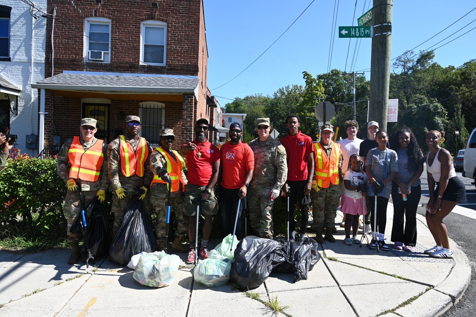 Brig. Gen. Leland D. Blanchard II, Commanding General (Interim) of the D.C. National Guard, and members of Task Force Beautification join Ward 8 residents, volunteers, and 8B06 Advisory Neighborhood Commission (ANC) members for a pop-up community clean-up in Washington, D.C., Sept. 13, 2025.