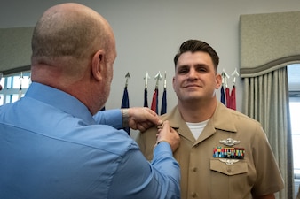 Chief Petty Officer Robert Zaruba promotes to the rank during a promotion ceremony held Tuesday, September 16, 2025 aboard Marine Corps Air Station Cherry Point.  Zaruba and six other Sailors promoted to the rank of Chief Petty Officer while two Marines earned the honorary title.



Promotion to “Chief” and earning the honorary title of Chief Petty Officer is a recognition of exceptional performance in their current duties and potential for continued success in the Navy and Marine Corps.