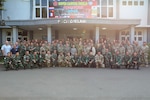 Joint and multilateral personnel pose for a group photo at a Staff Exercise during Super Garuda Shield 25 in Jakarta, Indonesia, Sept. 1, 2025. Super Garuda Shield is an annual exercise between the Indonesian National Armed Forces and U.S. Military designed to strengthen bilateral interoperability, capabilities, and cooperation.