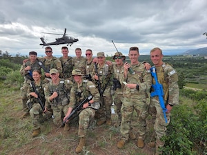 Cadets in front of Helicopter